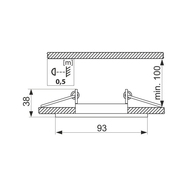 Oprawa wpuszczana oczko kwadratowa czarna Claro 1xGU10x50W IP20 IdeaLED