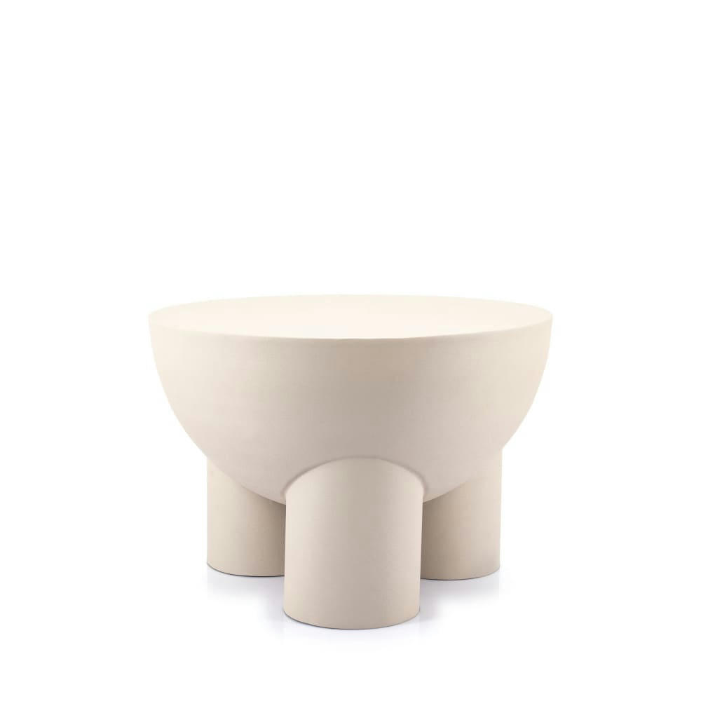 OLLIE - Table d'appoint en métal D59cm ecru