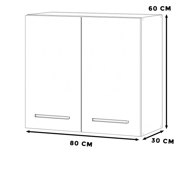 Szafka kuchenna wisząca z uchwytami 80cm blande biała szara