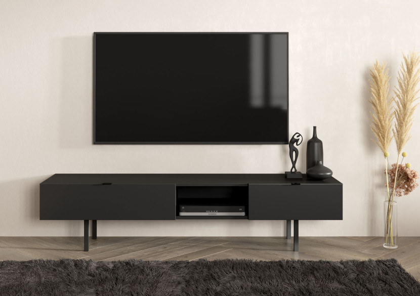 Czarna szafka RTV z szufladą Skandica MYWAY / szer. 180 cm