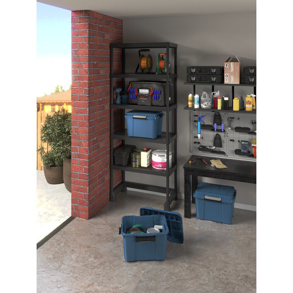 Box de rangement 45L x3 étanche Scuba bleu avec couvercle noir 49x39xH49,5cm