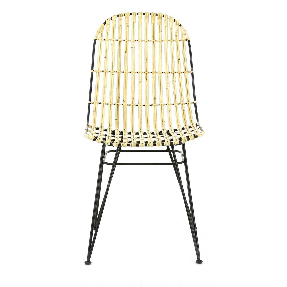 MELODY - Chaise rotin naturel et métal