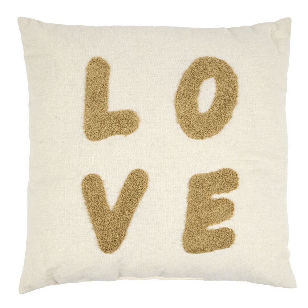 Coussin carré inscription brodée coloré 40x40cm (4 modèles)