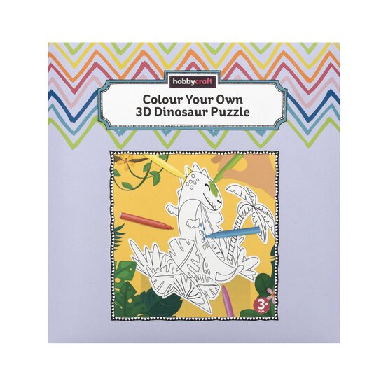 Colour Your Own 3D Dinosaur Puzzle Kit