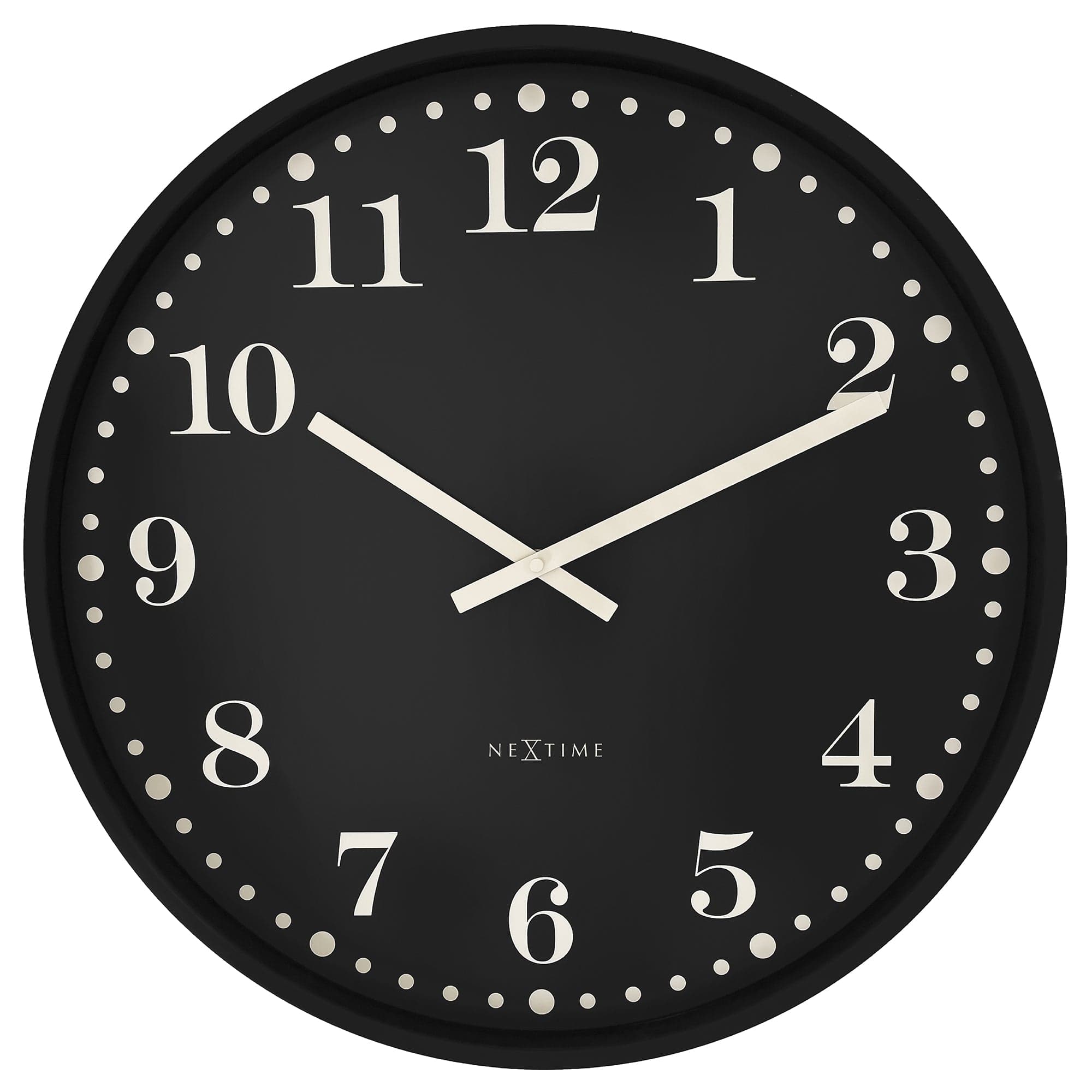 NeXtime - Wandklok 50cm - Stil - Zwart - Plastic - NeXtime 'Dickens