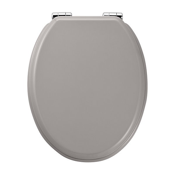 Abattant WC GoodHome Pilica coloris gris en bois avec frein de chute