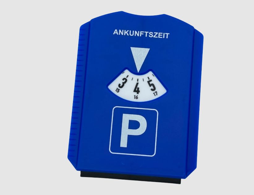 Parkscheibe mit Eiskratzer Blau