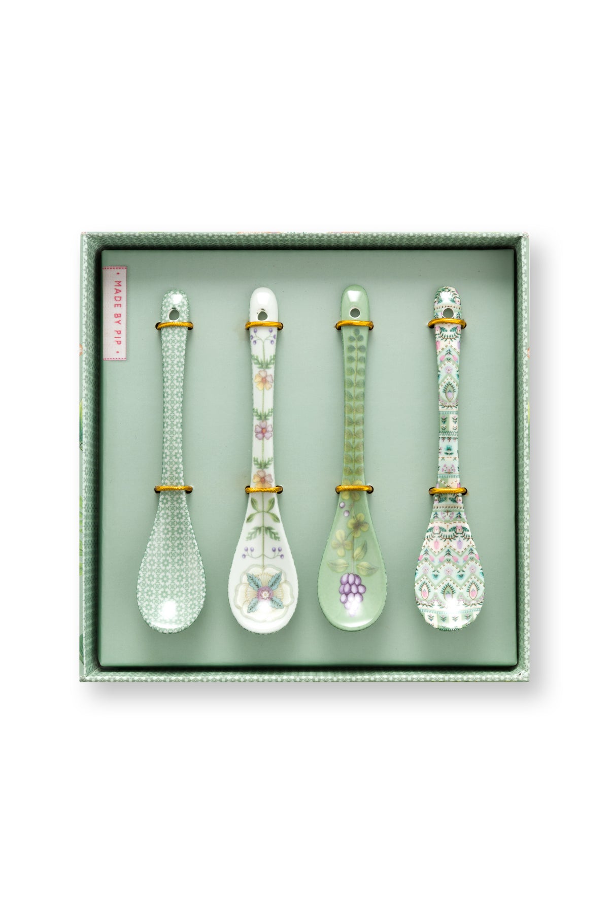 Pip Studio Theelepels Lily&Lotus - Porselein - Lichtgroen - Set van 4
