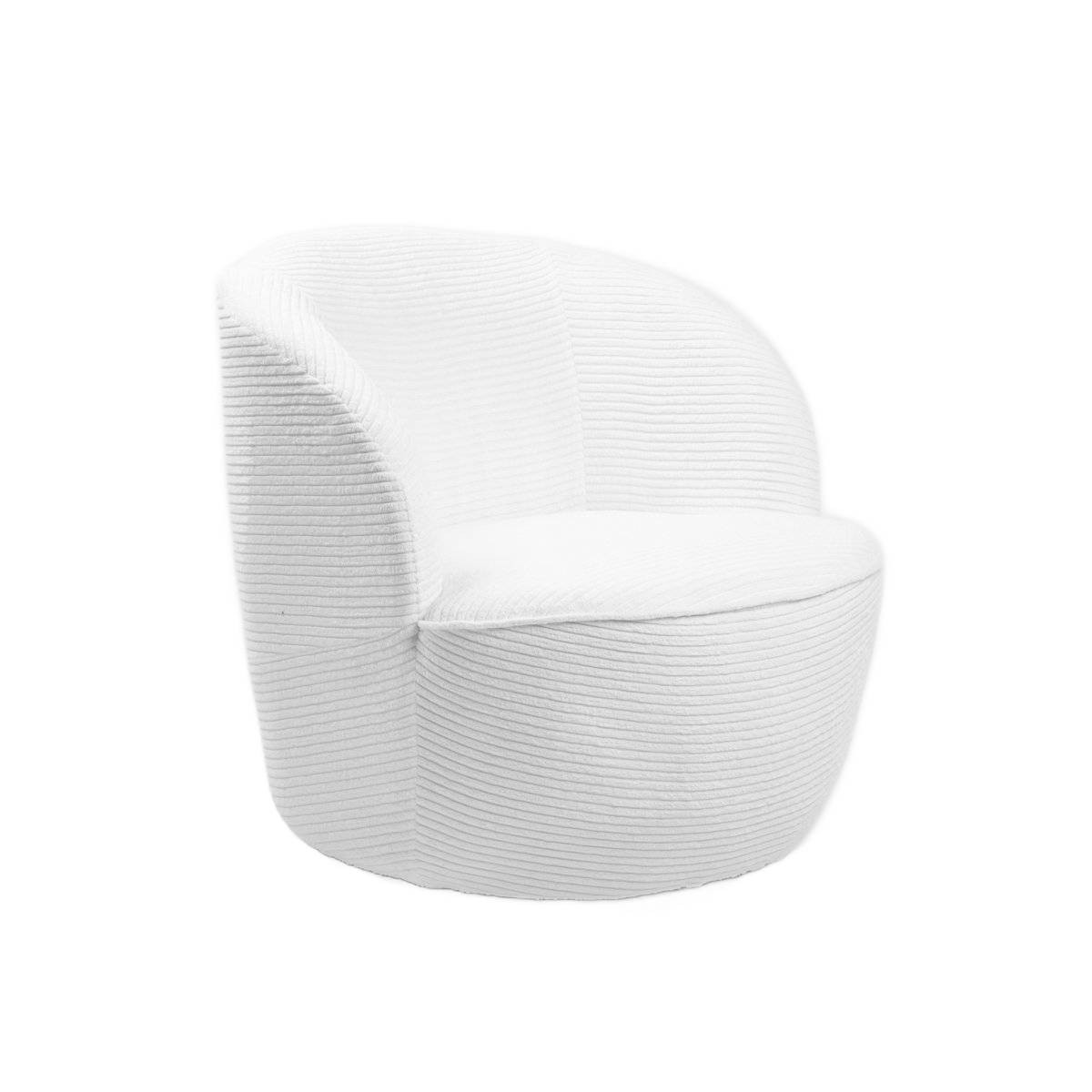 Fotel SVINGEN FASO obrotowy sztruksowy biały 65.5x77x69cm HOMLA