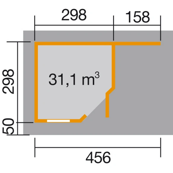 Gartenhaus »213 Gr. 2«, Holz, BxHxT: 501 x 237 x 338 cm (Außenmaße inkl. Dachüberstand)
