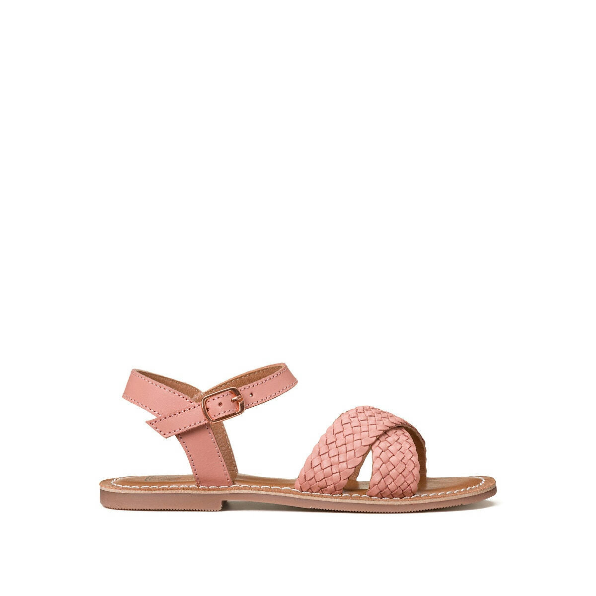 Sandales tressées cuir à brides