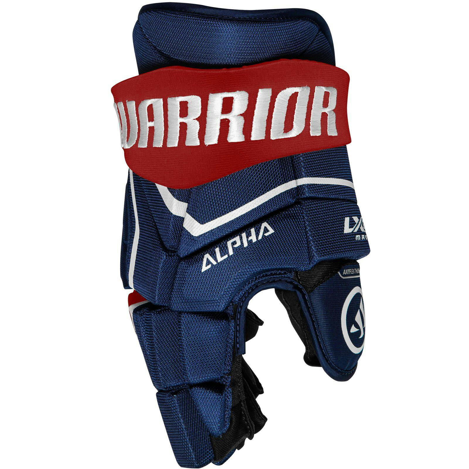 Warrior Alpha LX2 Max Hockey Gloves, Junior, Navy/Red, Assorted Sizes