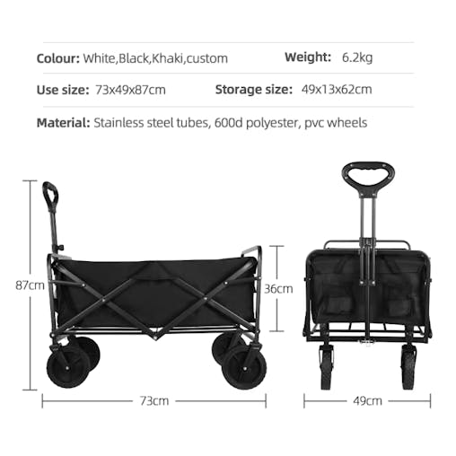 NNEOBA Collapsible Folding Beach Cart Heavy Duty Outdoor Wagon