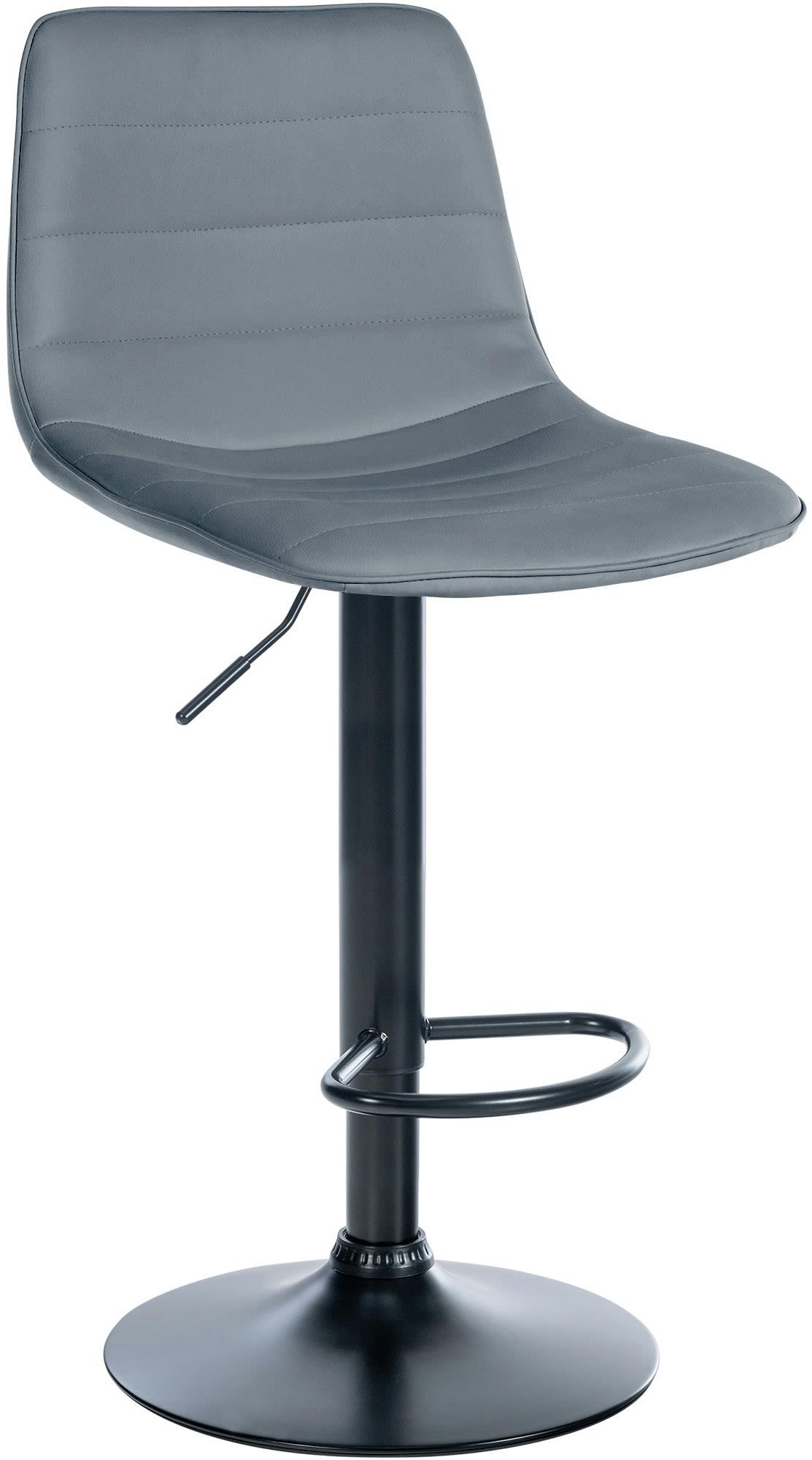 LEX - Tabouret de bar ajustable pivotant en similicuir (pvc) Gris