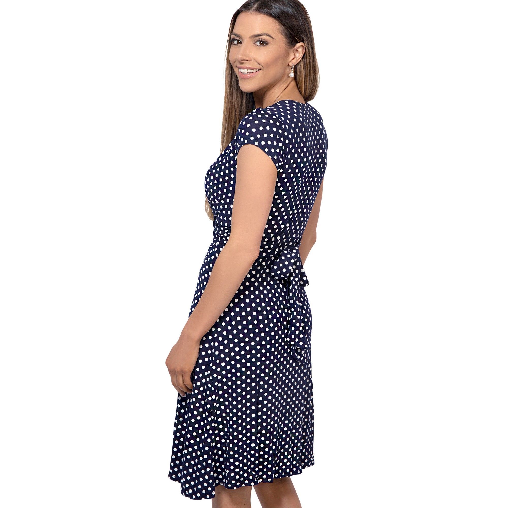 KRISP Cap Sleeve Knot Front Dress