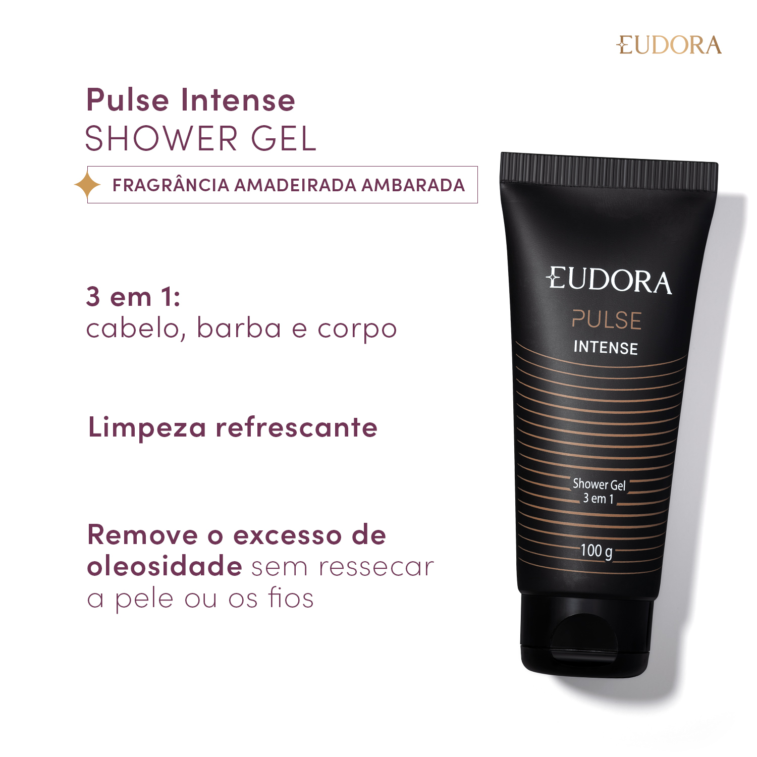Shower Gel 3 em 1 Pulse Intense 100g