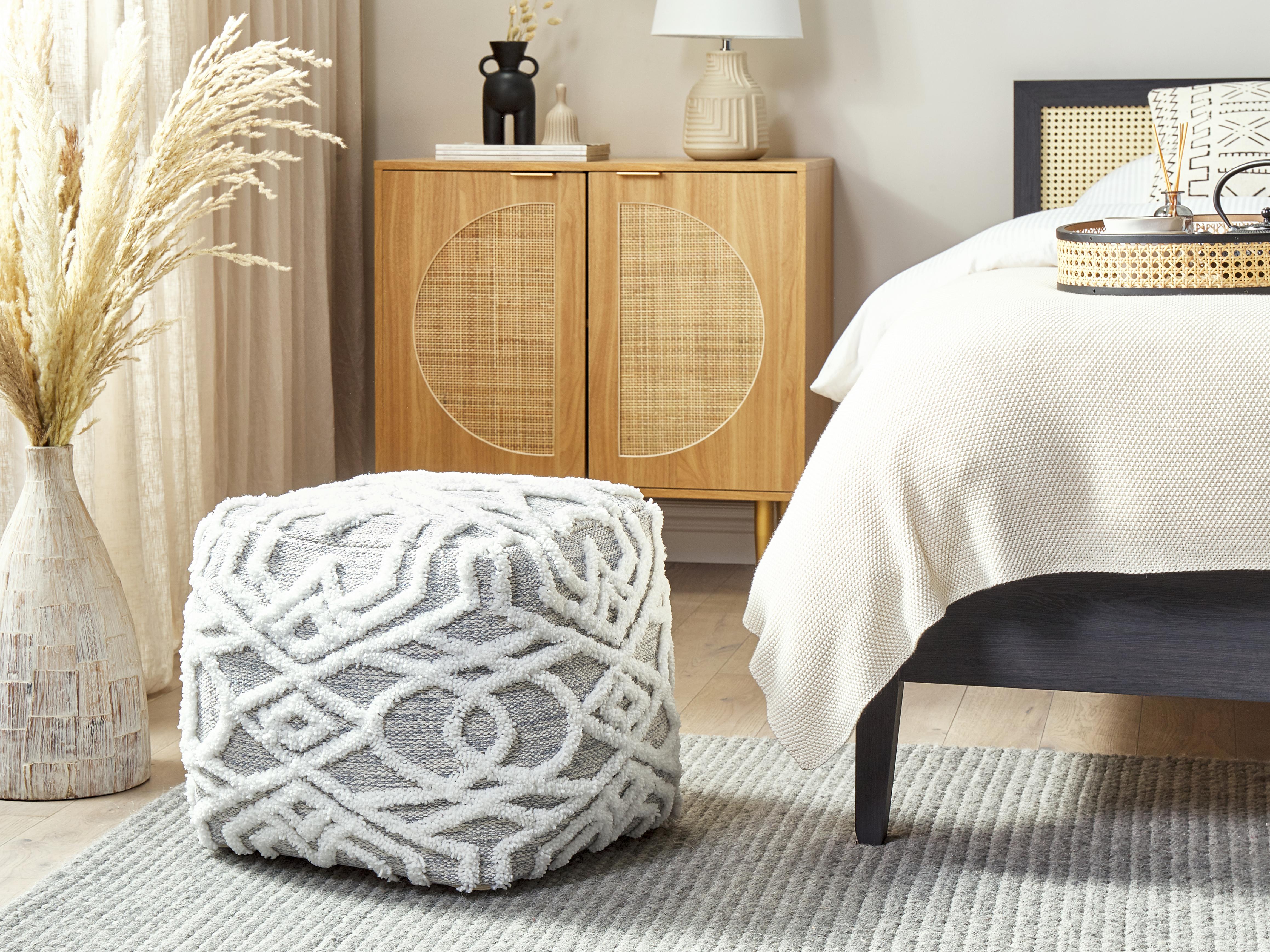 Pouffe BHILWARA Cotton Grey