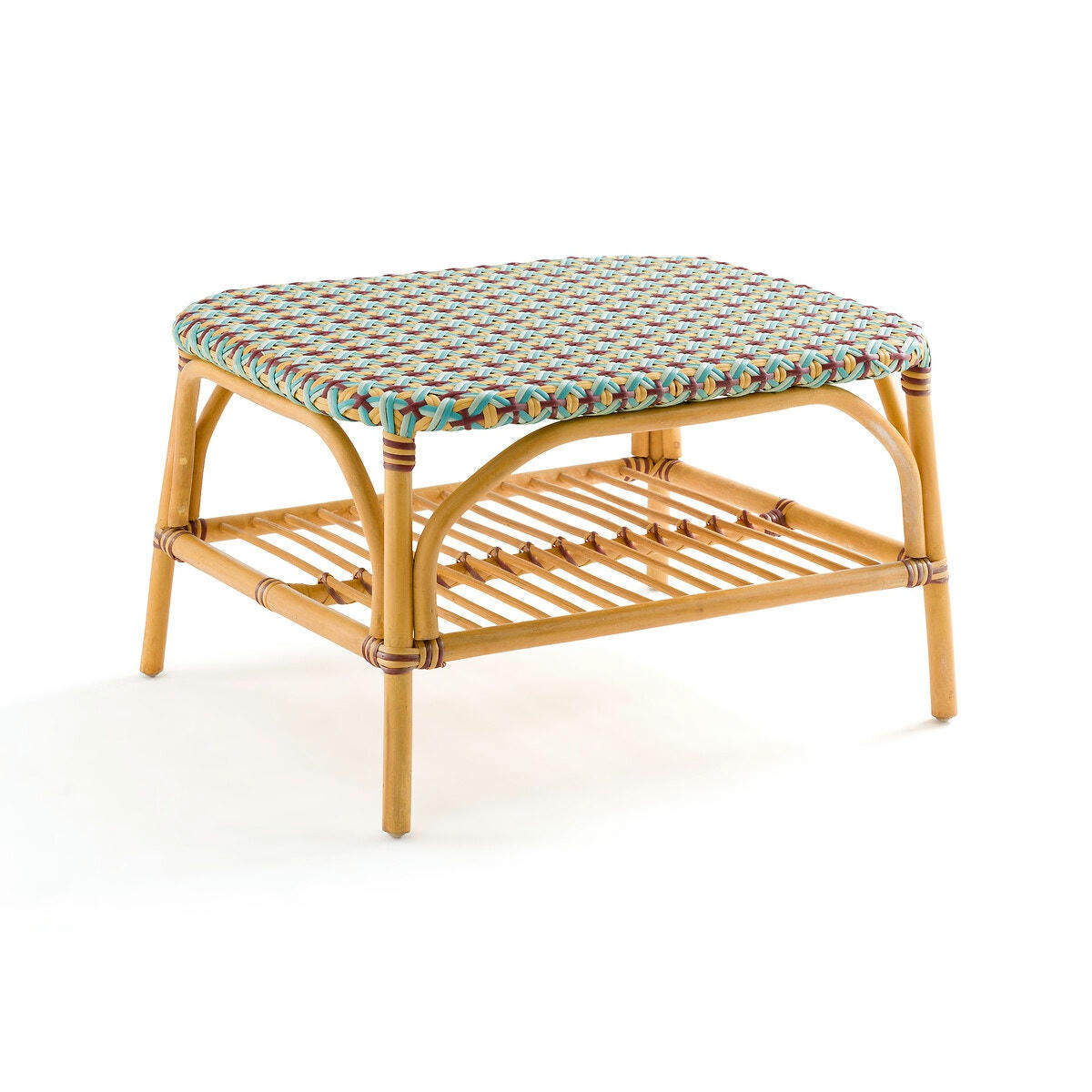 Table basse tressée et rotin, Musette
