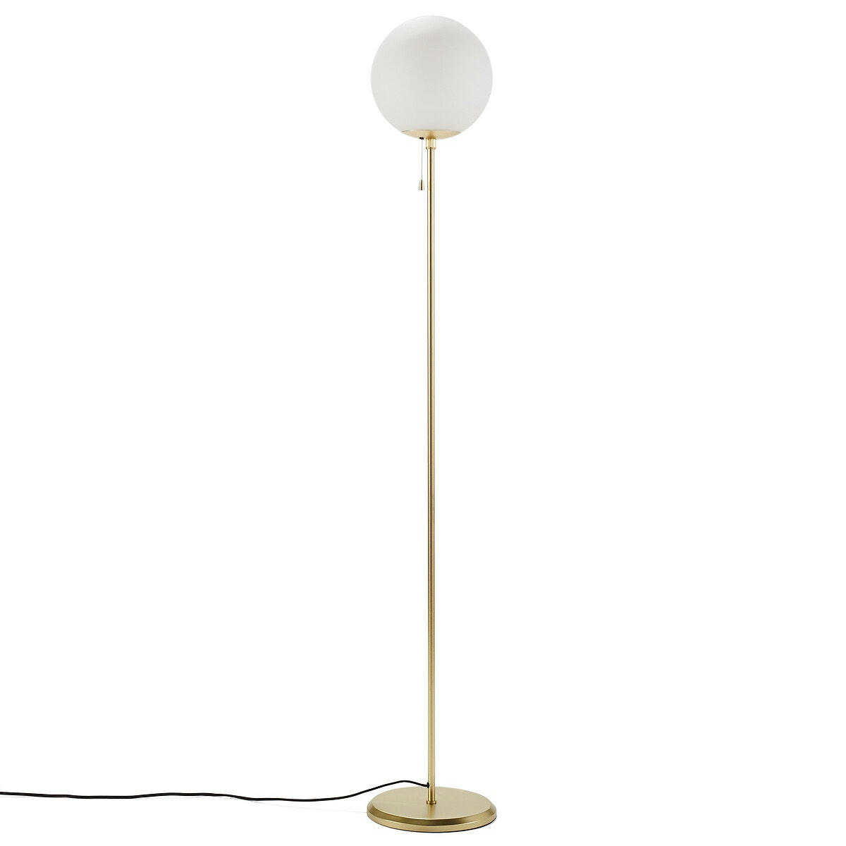 Lampadaire laiton et verre opaline, Moricio