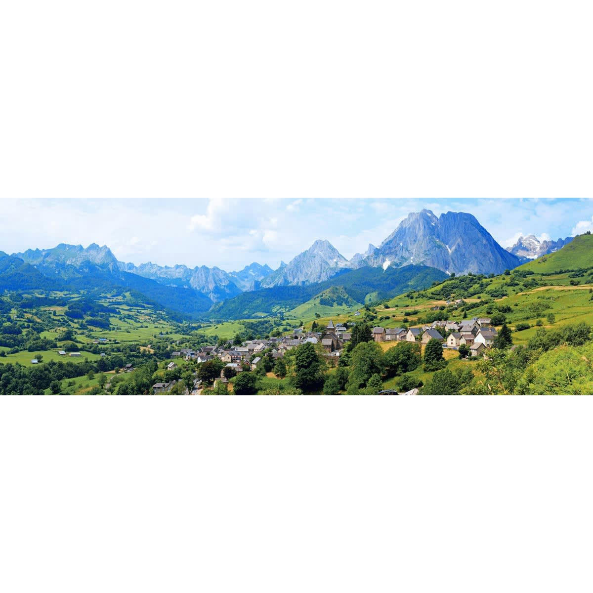 MONTAGNE - Tableau sur toile Cirque Lescun 45x135 cm