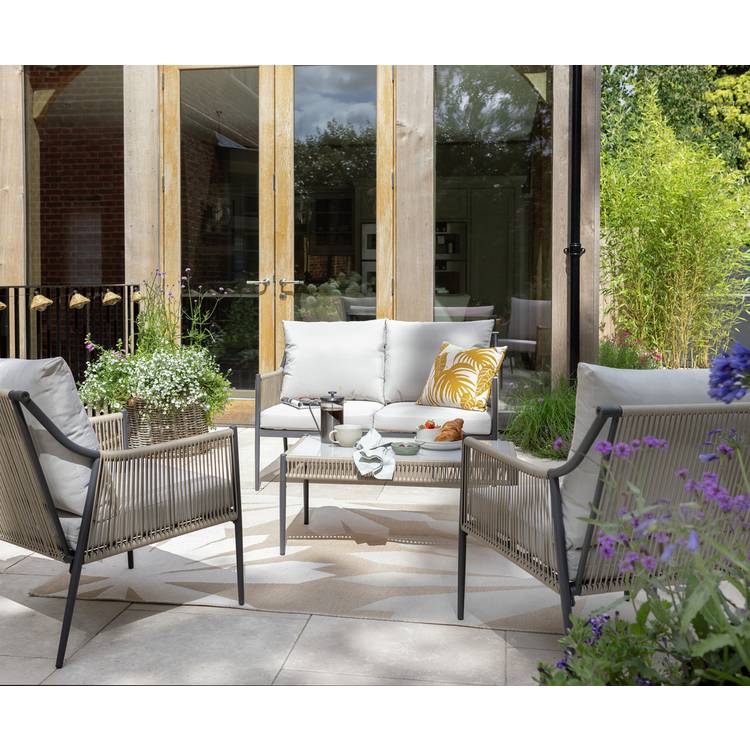 Habitat Pesaro 4 Seater Rattan Effect Garden Sofa Set