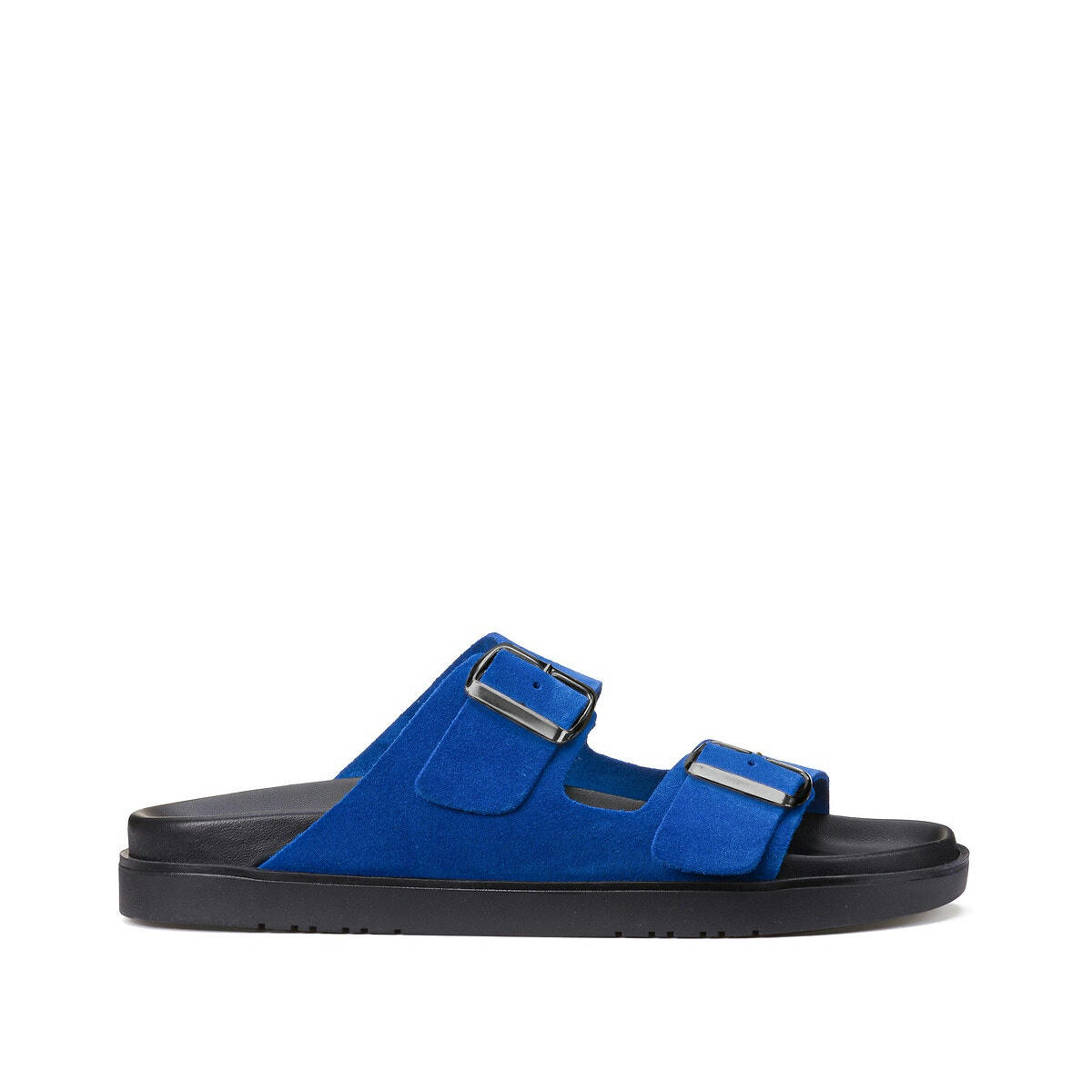 Mules en cuir double boucles