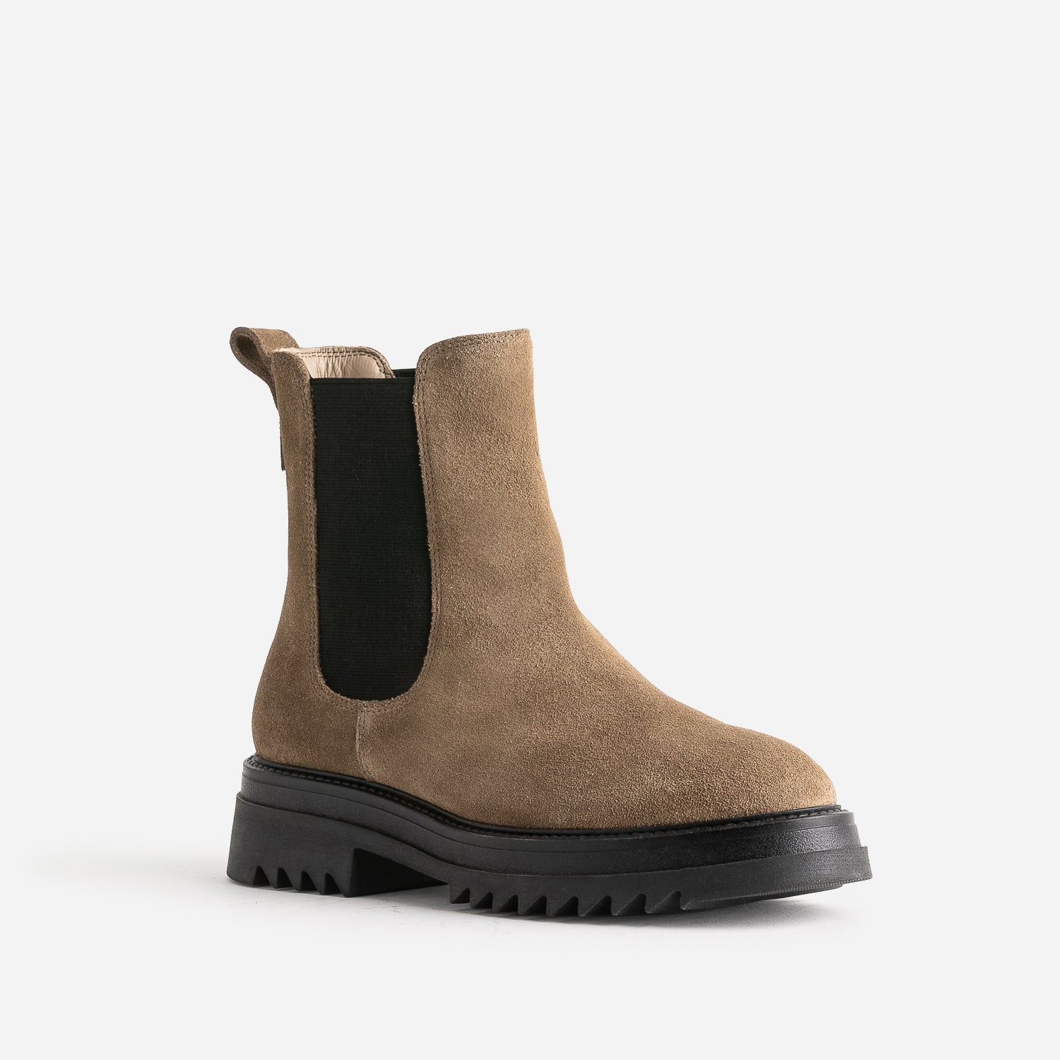 Chelsea boots TEXTO beige foncé en cuir velours