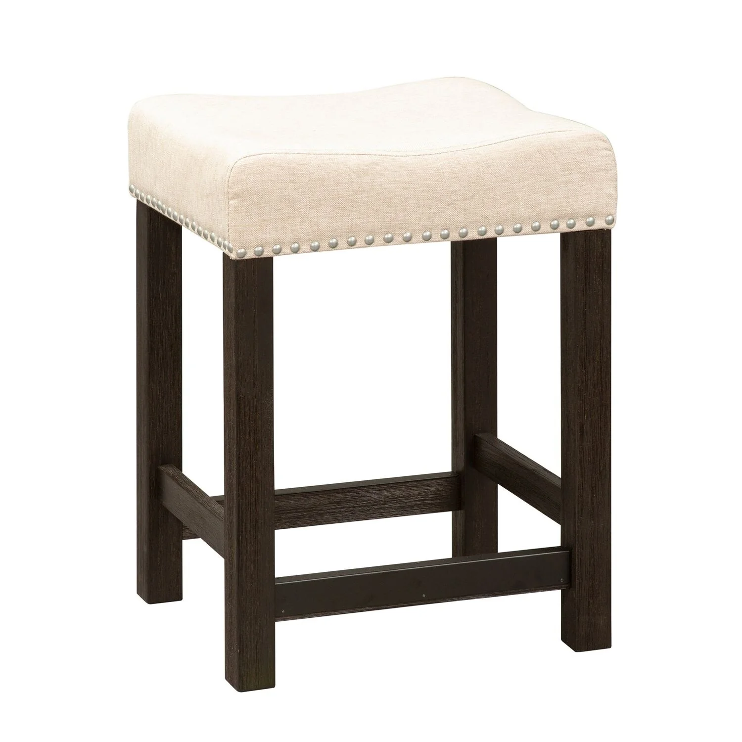 Heatherbrook Charcoal and Ash Upholstered Console Stool