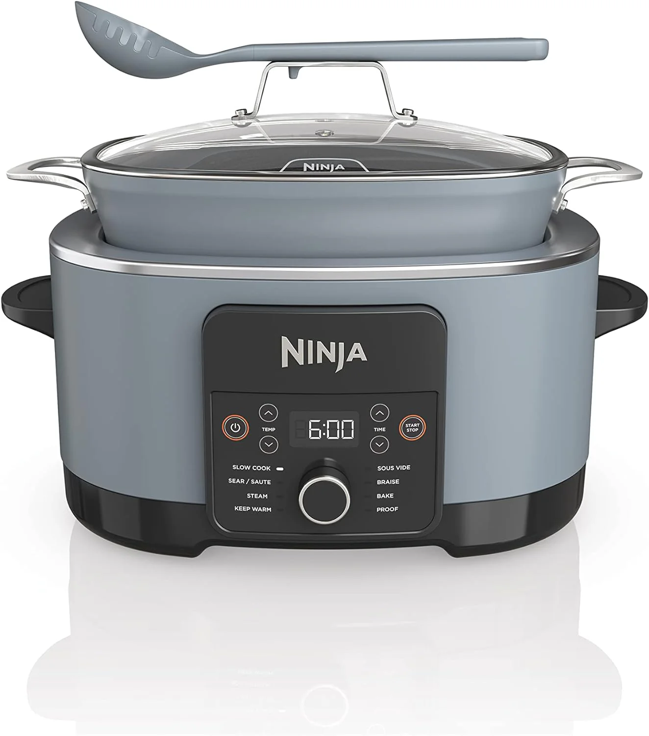 8.5L Multi-Function Cooking Pot  8-in-1 (Slow Cooker, Steamer, etc.), Non-Stick, 500°F Safe, Sea Salt Grey