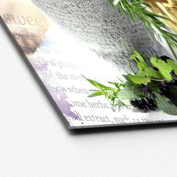 Glasbild »herbage pestle I«, mehrfarbig, Digitaldruck