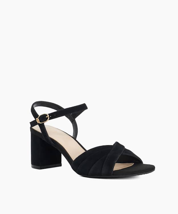 Mallorca Black - Block Heel Open Toe Sandals