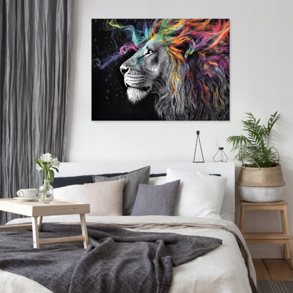 Obraz Na Płótnie Ścianę Do Sypialni Salonu Kuchni Abstrakcja Lew 60X40