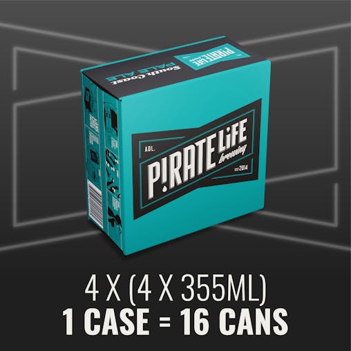Pirate Life South Coast Pale Ale, Premium Australian Beer, Tropical & Light Bodied, 4.4% ABV, 355mL (Case of 16 Cans)