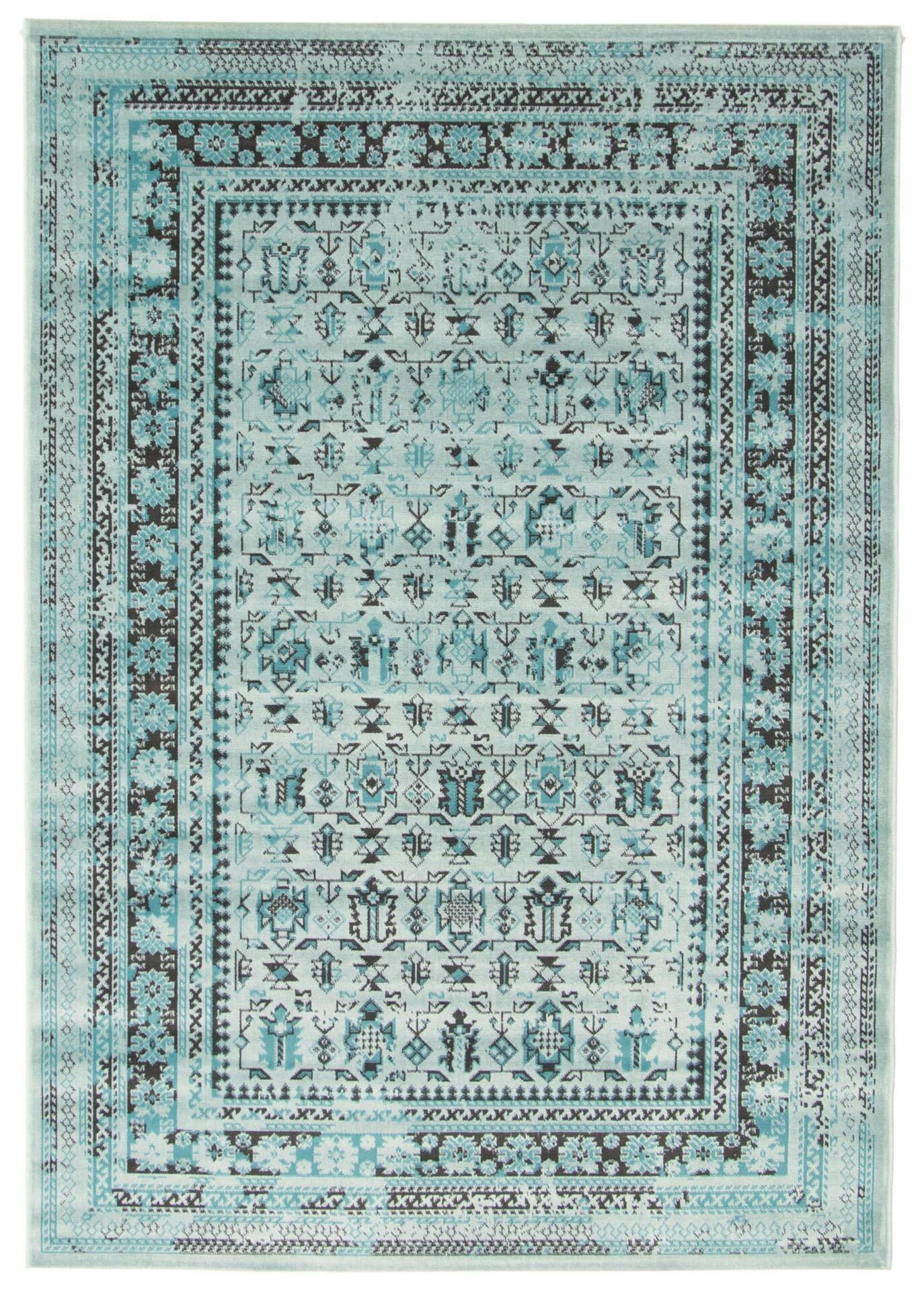 ECARPET Wilby Indoor Distressed/Overdyed Area Rug, Aqua, Assorted Sizes