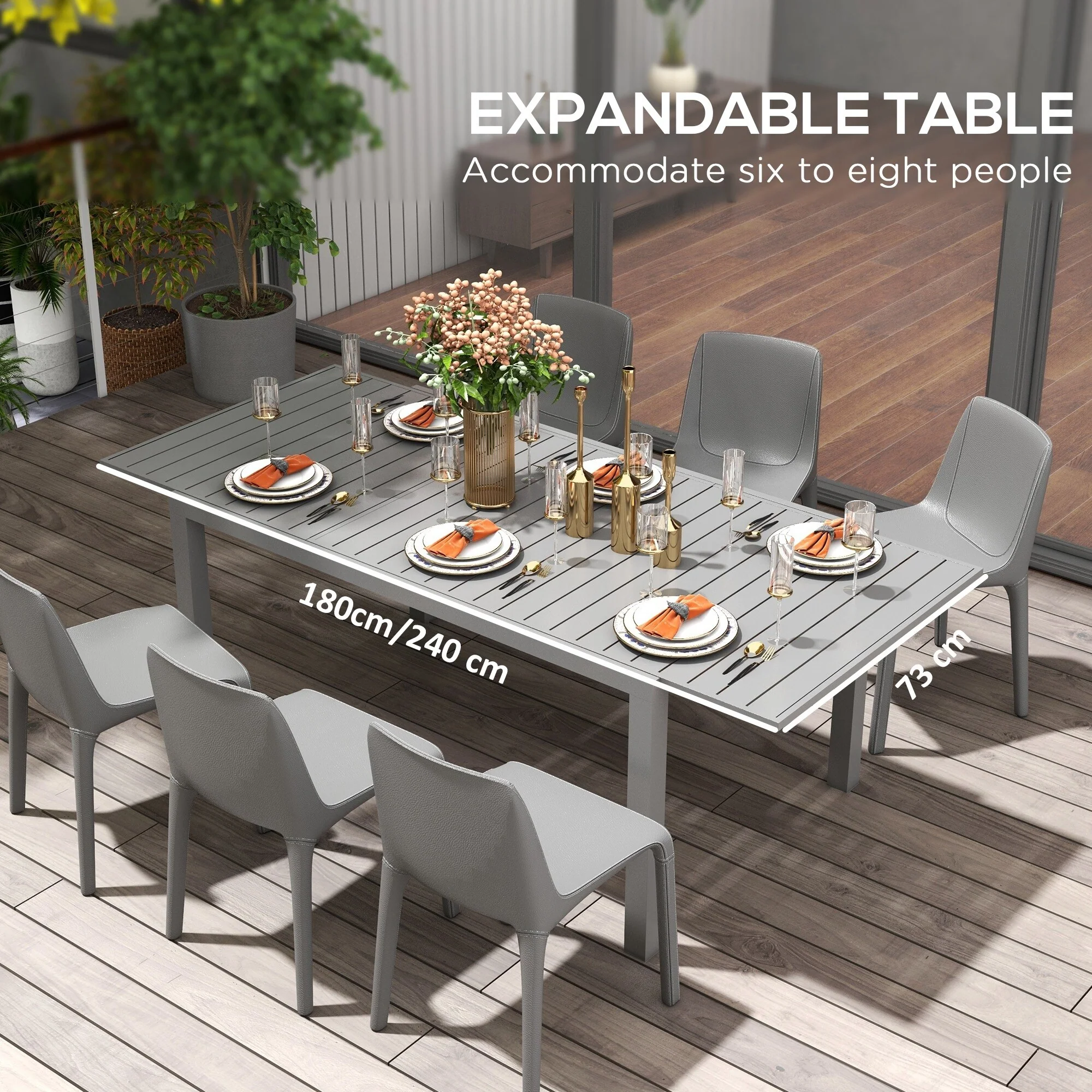Outsunny Expandable Patio Table