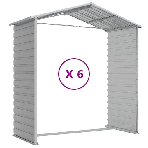 NNEVL Garden Shed Light Grey 191x555x198 cm Galvanised Steel