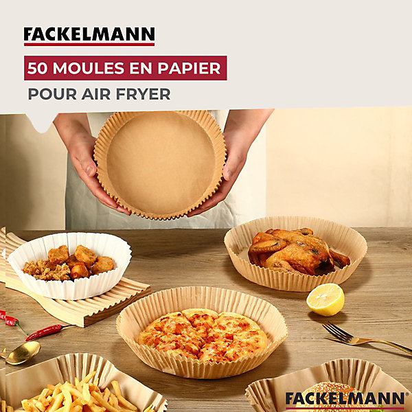 Ensemble de 100 Moules en papier pour air fryer carrés 20 cm Fackelmann Divers