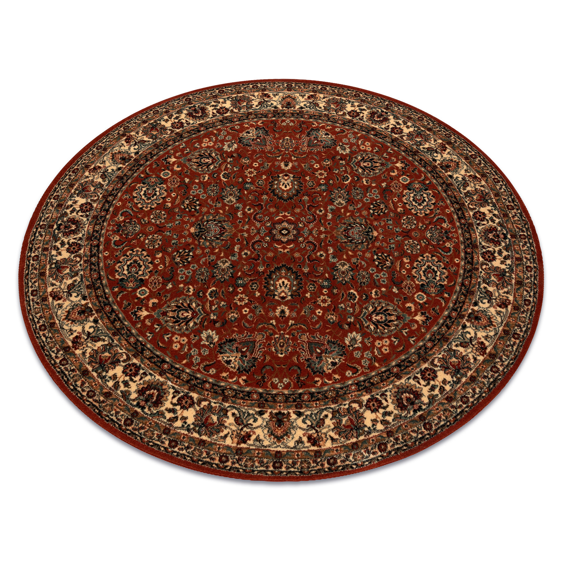 Dywan wełniany KASHQAI 4362 200 ornament bordo / beż koło 120 cm