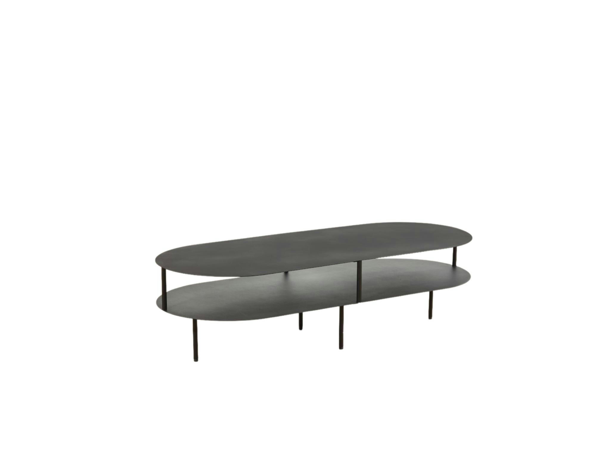 MURRAY - Table basse double plateau rectangle métal