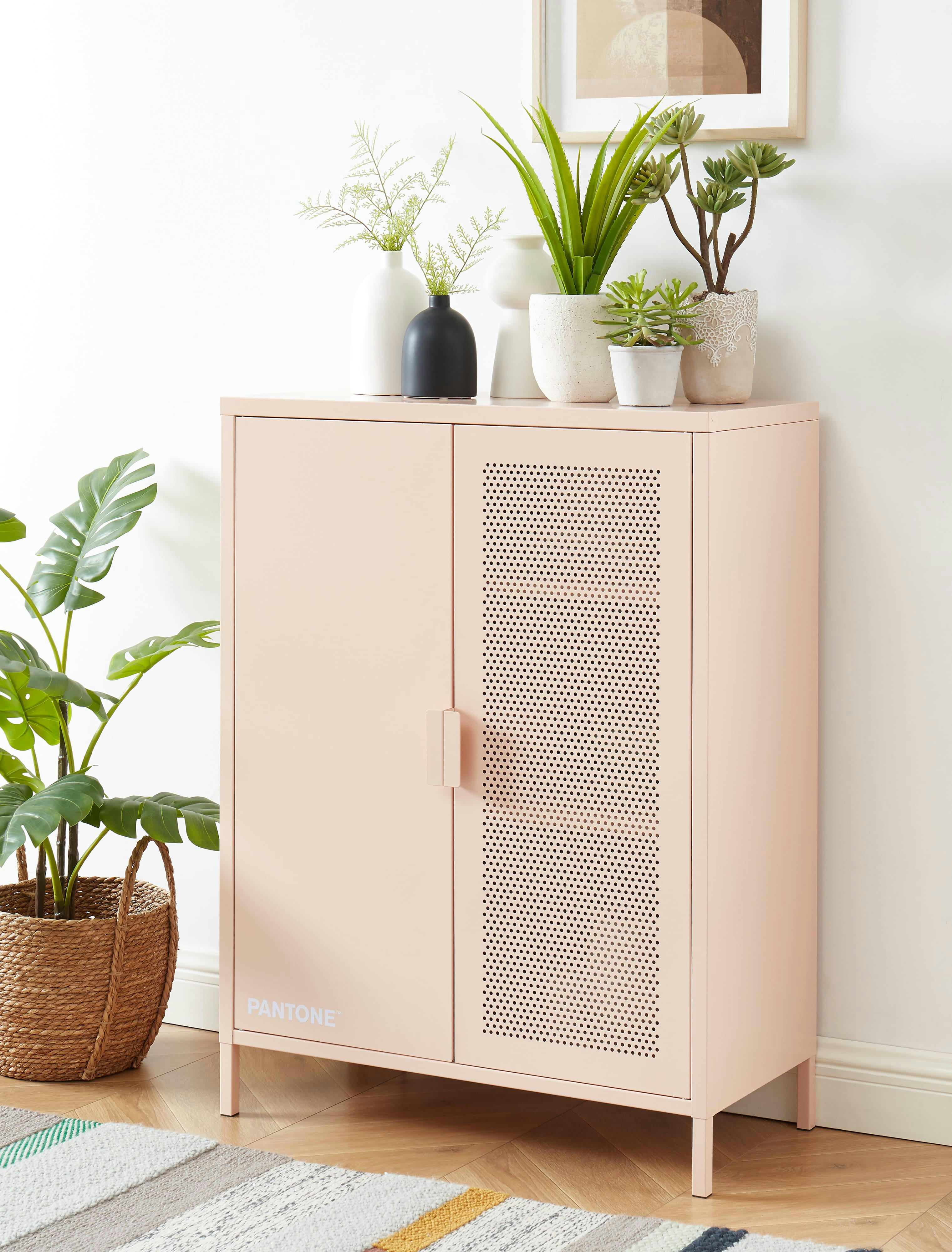 PANTONE - Buffet  métal rose blush h100cm
