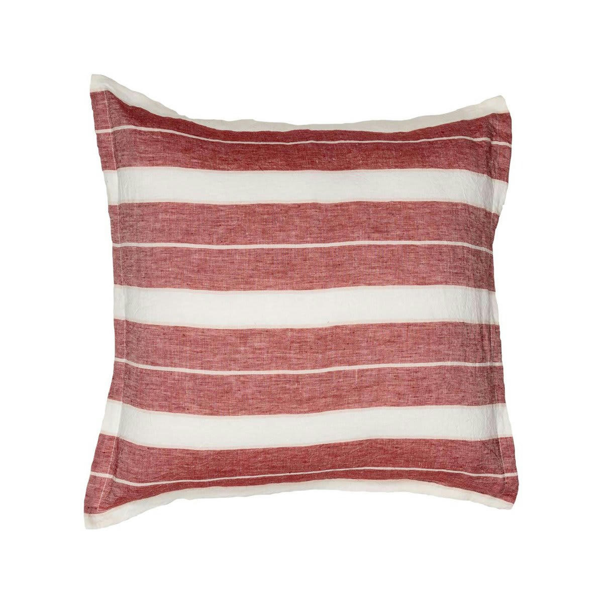 TEKSADA HORIZON - 2 taies d'oreiller en lin lavé/coton Cardinal 65x65 cm