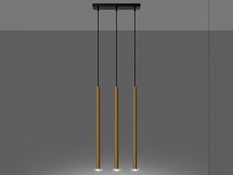 Lampa wisząca Pastelo 3-punktowa 90 cm stalowa złota