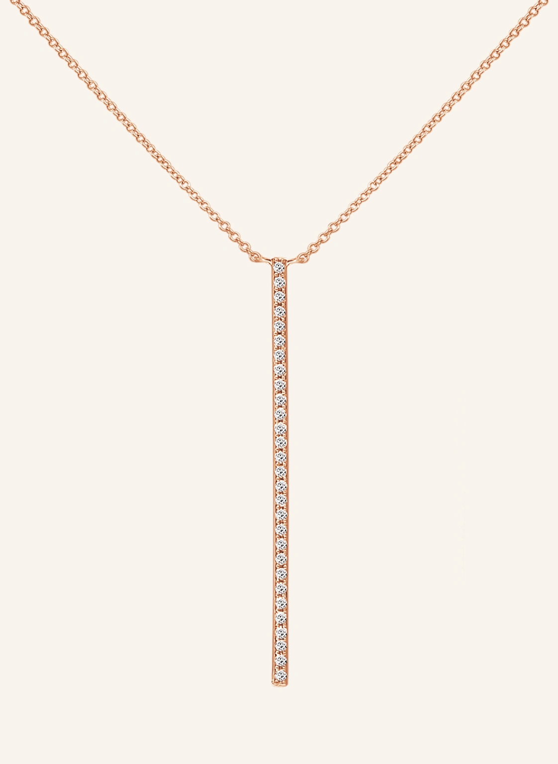 Leaf Halskette BAR aus 18 Karat Roségold mit Diamanten