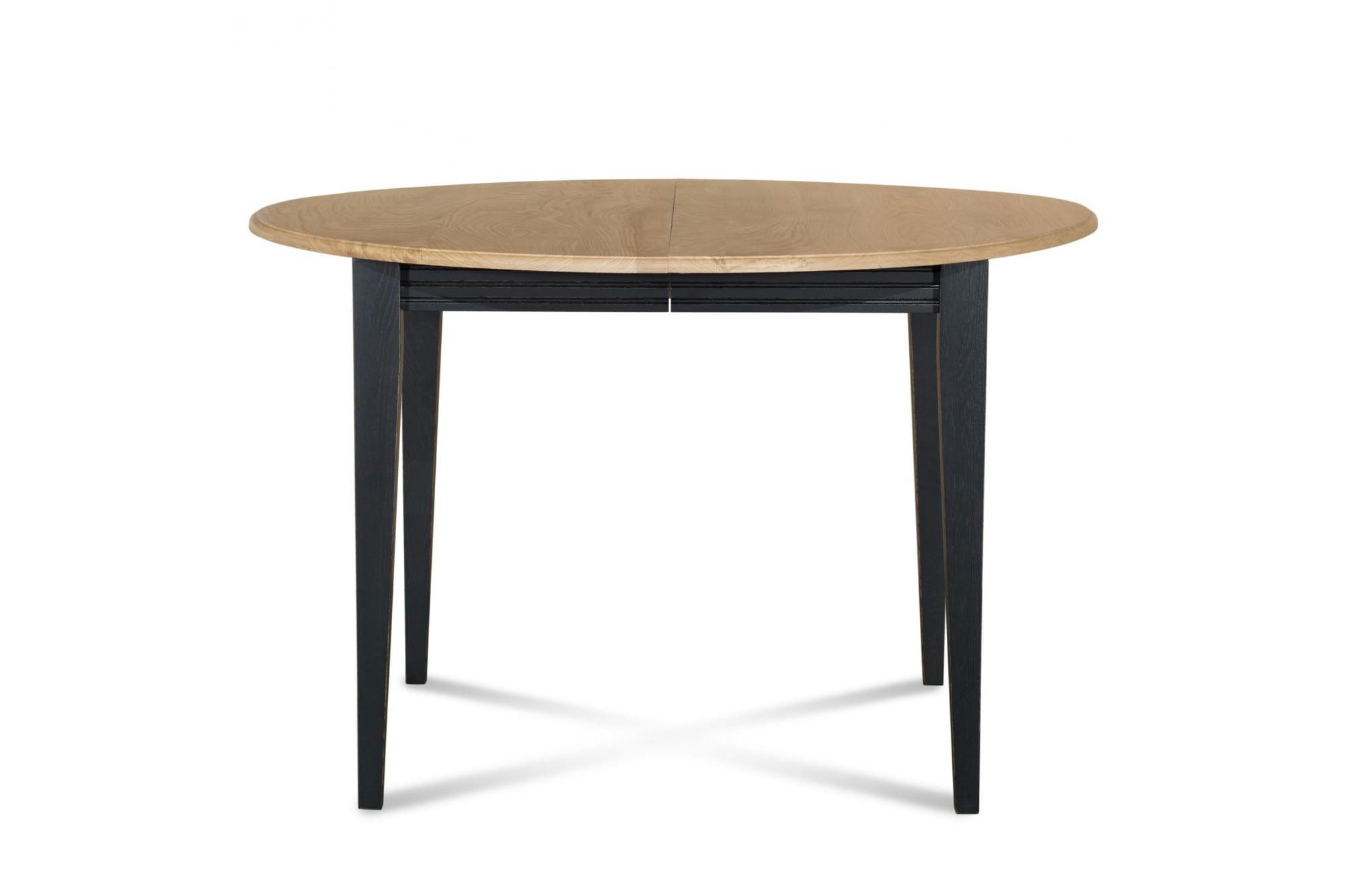 VICTORIA - Table ronde extensible bois D105 cm avec 1 allonge et pieds fuseau