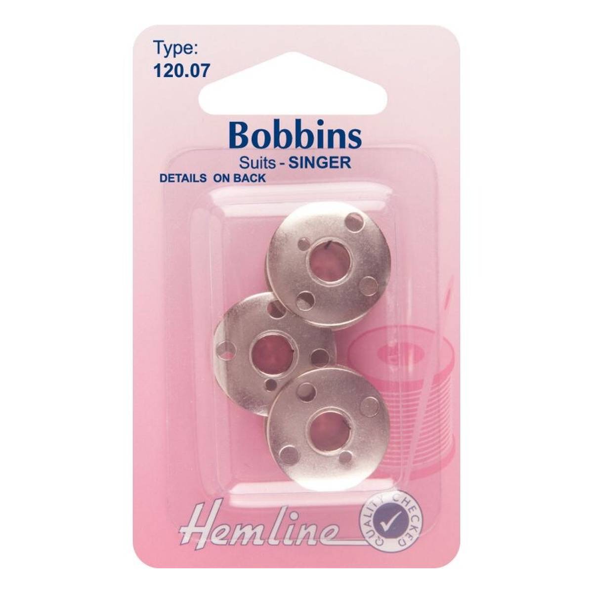 Hemline Singer 120.07 Metal Bobbins 3 Pack