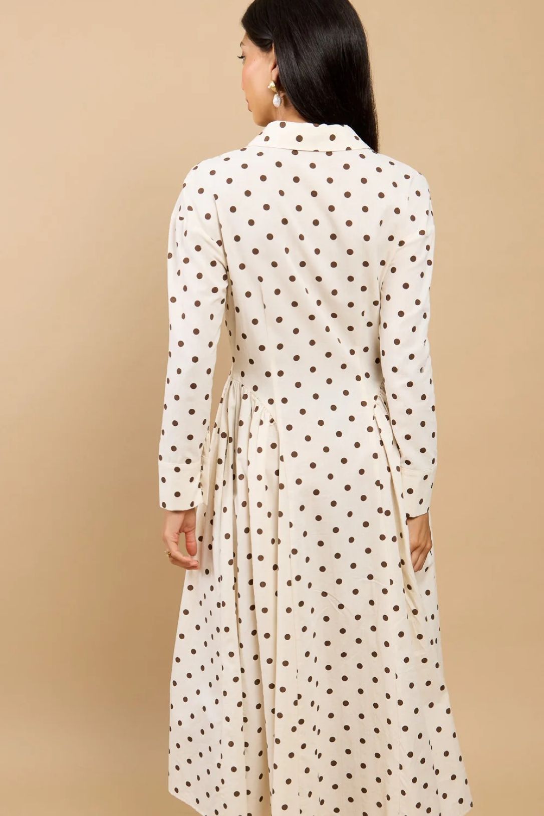 Little Mistress Polka Dot Midaxi Shirt Dress
