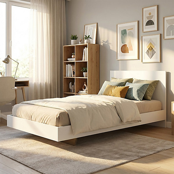 Lit LOFT 90x190 cm   sommier / Blanc