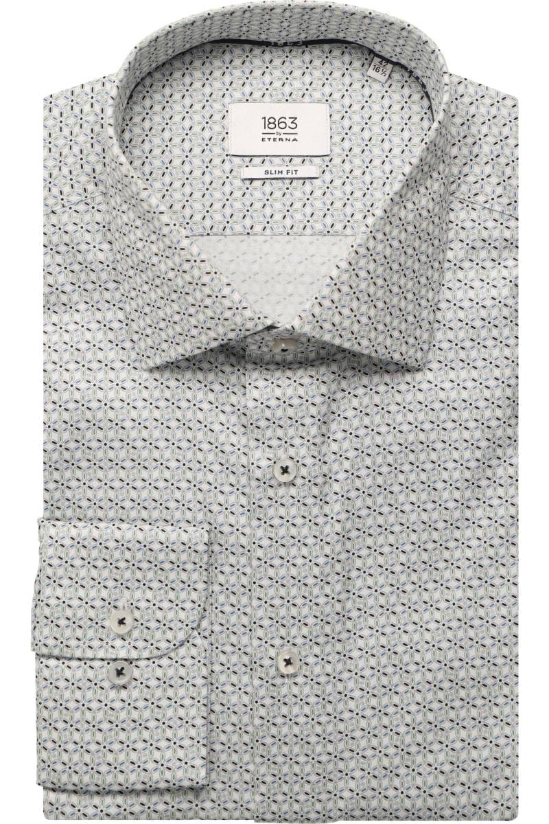 ETERNA 1863 Slim Fit Hemd blau, Bedruckt