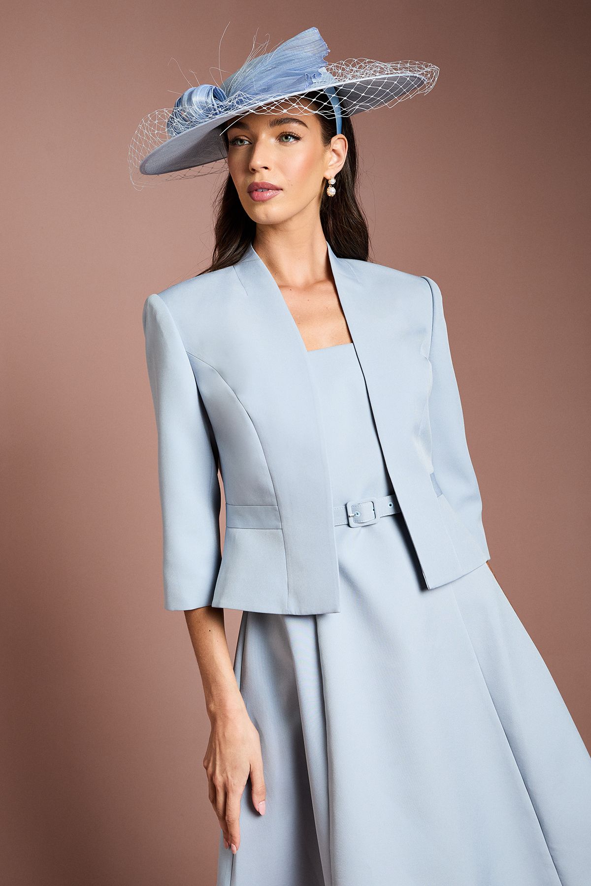 Coast Lisa Tan Tailored Cropped Jacket