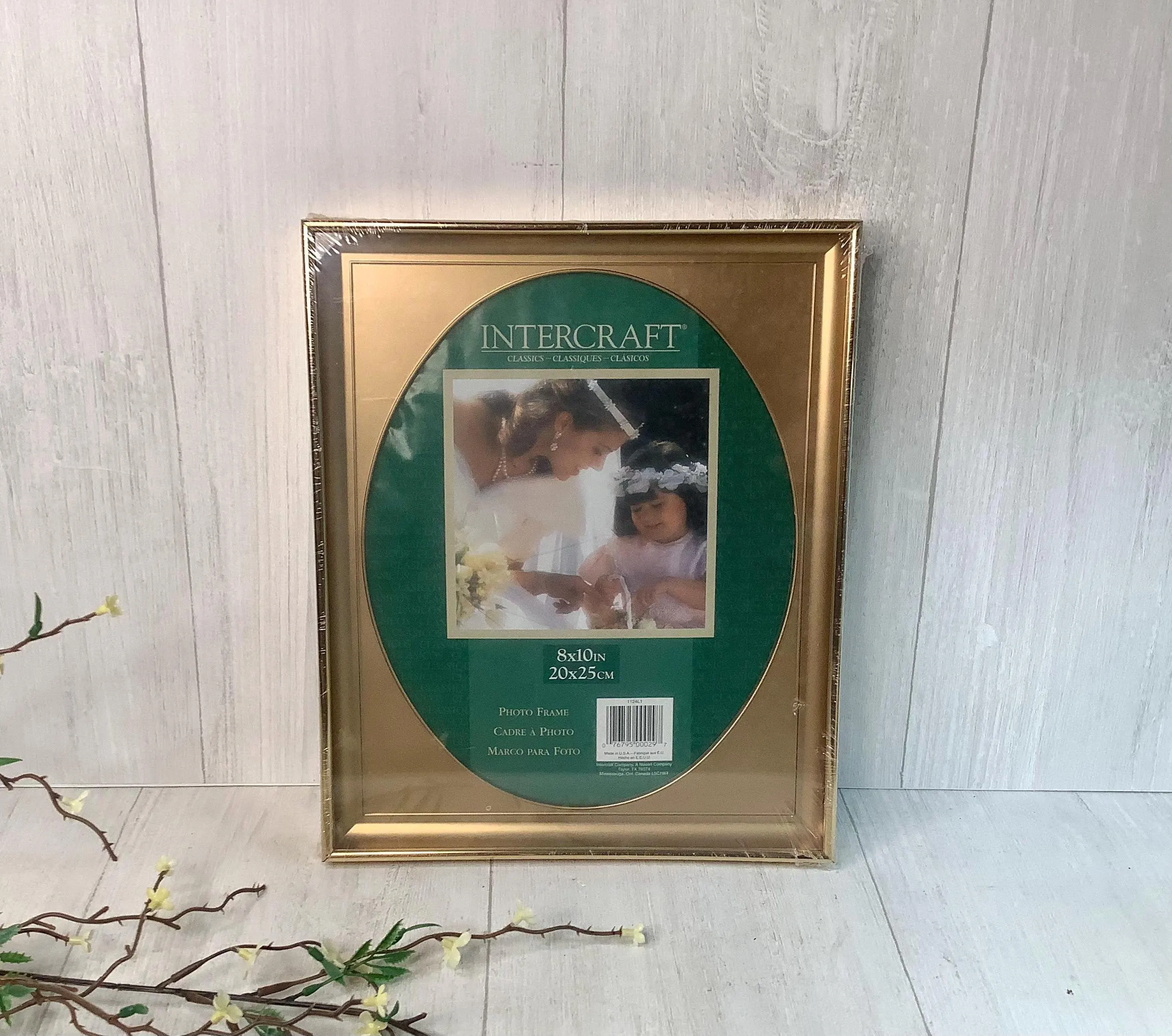 Vintage Large Gold Metal Shadow Box Picture Frame w/ Oval Matting/ MCM 8x10 Gold Tone Metal Photo Frame/ Tabletop, Wall Frame/ Wedding